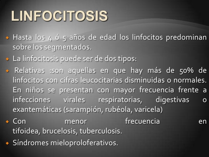 causas de linfocitosis en nios